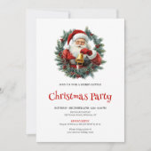 Invitation de Noël au Père Noël Classique Rustique (Devant)