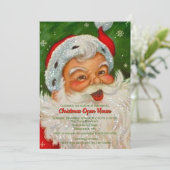 Invitation de Noël au Père Noël Rétro Vintage (Debout devant)