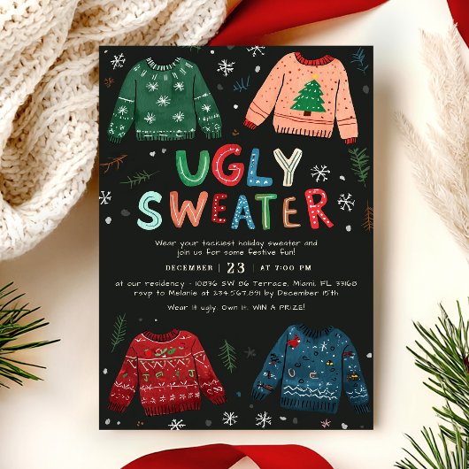 Invitation de Noël au pull moche
