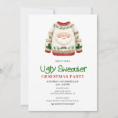 Invitation de Noël au pull moche drôle et chic (Devant)