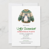 Invitation de Noël au pull moche drôle et joyeux (Devant)