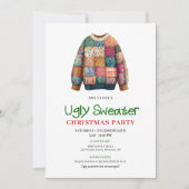 Invitation de Noël au pull moche moderne et amusan (Devant)