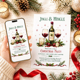 Invitation de Noël aux baies de houx Jingle et Min