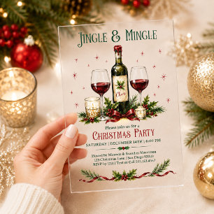 Invitation de Noël aux baies de houx Jingle et Min