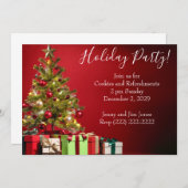 Invitation de Noël avec Arbre et Cadeaux (Devant / Derrière)