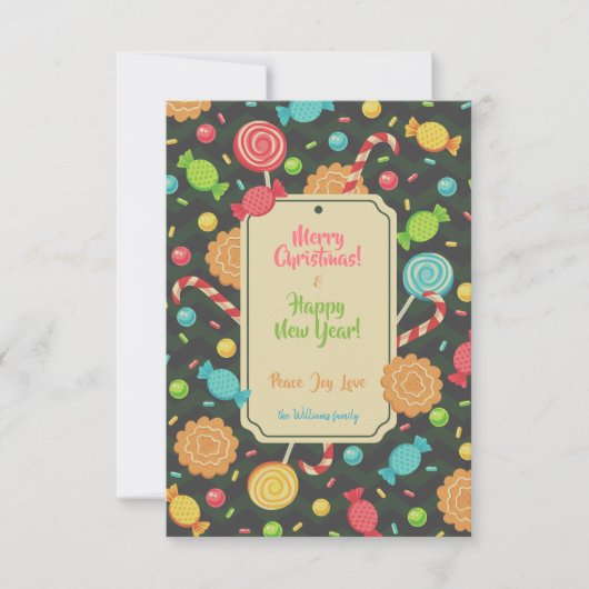 Invitation de Noël avec bonbons (Devant)