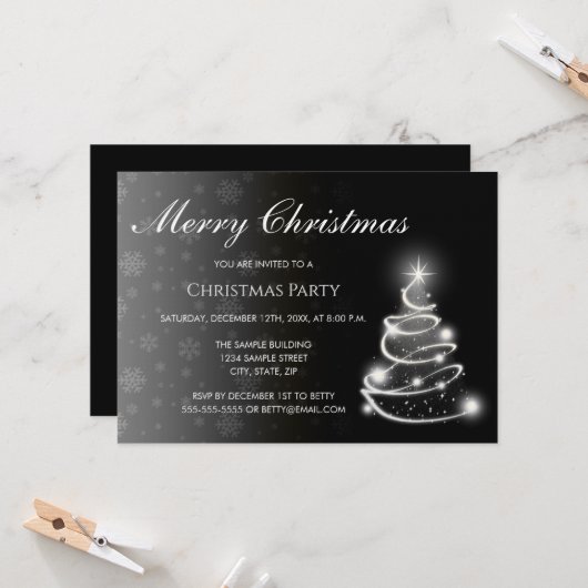 Invitation de Noël avec dégradé de couleur (Devant/Arrière en situation)
