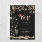 Invitation de Noël avec flocons de neige scintilla (Devant)