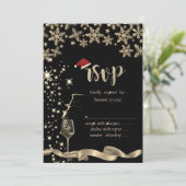 Invitation de Noël avec flocons de neige scintilla (Debout devant)