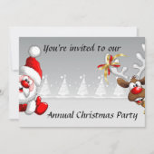 invitation de Noël avec le renne de père Noël (Devant)