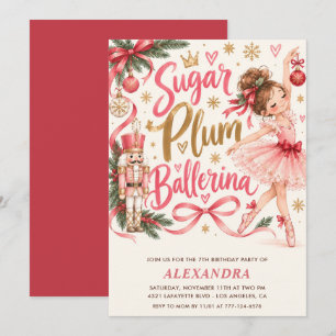 Invitation de Noël Ballerine Sugar Plum