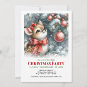 Invitation de Noël bébé cerf forêt enneigée charma (Devant)