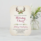 Invitation de Noël Boho ~ Rustic Deer Antler (Debout devant)