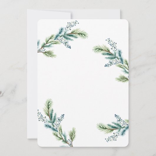 Invitation de Noël Boho Spruce et Fir (Dos)