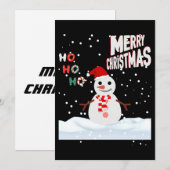 Invitation de Noël Bonhomme de Neige (Devant / Derrière)