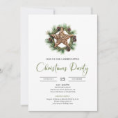 Invitation de Noël botanique à l'aquarelle Boho te (Devant)