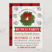 Invitation de Noël Bunco Party (Devant / Derrière)