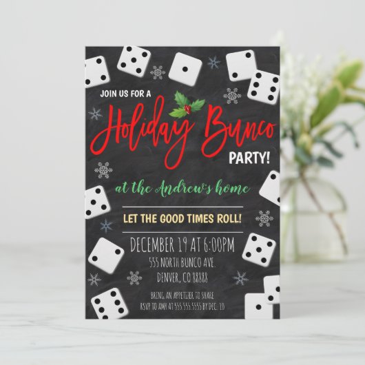 Invitation de Noël Bunco Party (Debout devant)