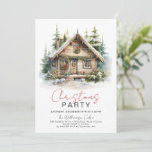Invitation de Noël Cabine d'hiver cosy (Debout devant)