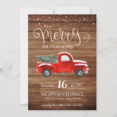 Invitation de Noël camion rouge vintage (Devant)