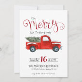 Invitation de Noël camion rouge vintage (Devant)