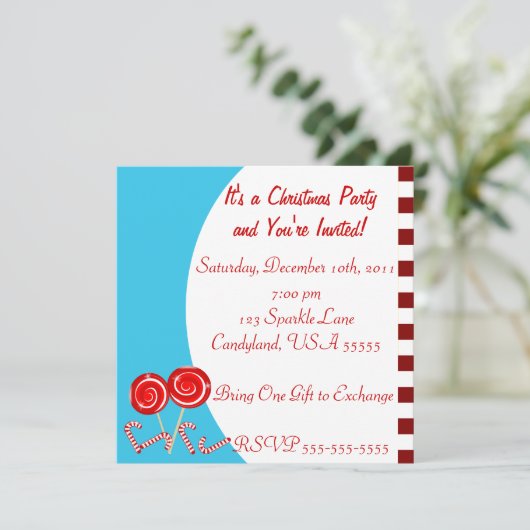 Invitation de Noël Candy Party (Debout devant)