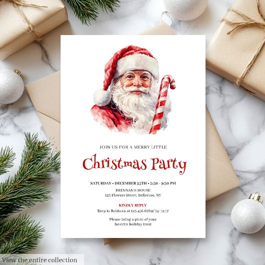 Invitation de Noël chaleureuse et classique du Pèr
