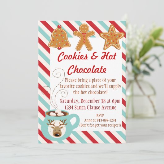 Invitation de Noël - chocolat chaud et biscuits (Debout devant)