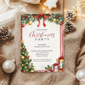 Invitation de Noël classique rouge or