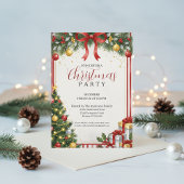 Invitation de Noël classique rouge or