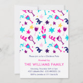 Invitation de Noël Cocktail Boissons Rose (Devant)