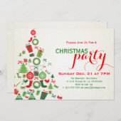 Invitation de Noël Colorée Arbre de Noël (Devant / Derrière)