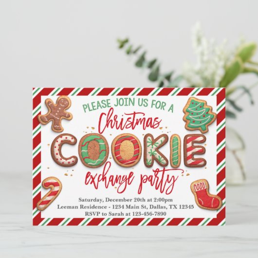 Invitation de Noël Cookie Exchange Party (Debout devant)