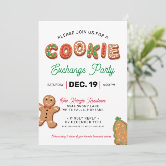 Invitation de Noël Cookie Exchange Party (Debout devant)
