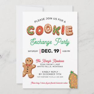 Invitation de Noël Cookie Exchange Party