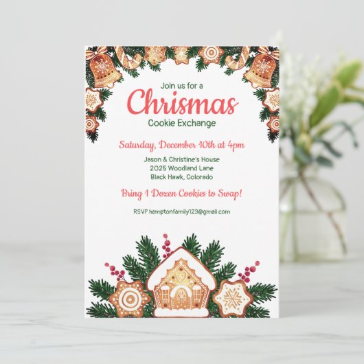 Invitation de Noël Cookie Exchange Party (Debout devant)