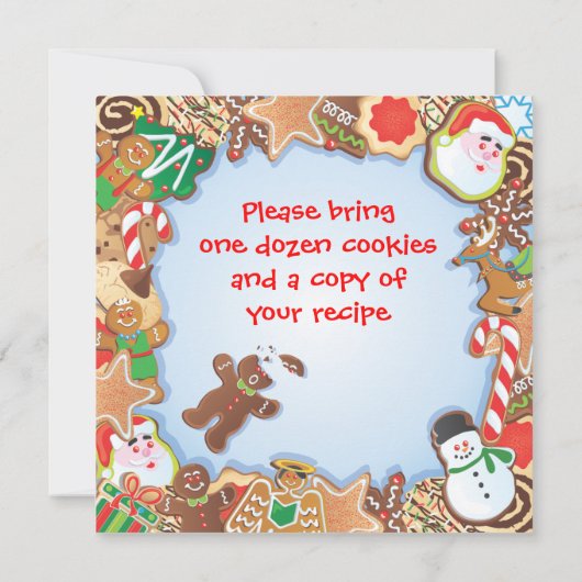 Invitation de Noël Cookie Exchange Party (Dos)