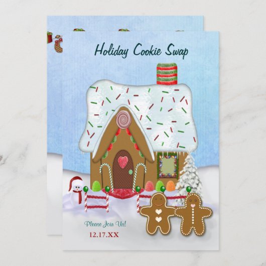 Invitation de Noël Cookie Exchange Party (Devant / Derrière)