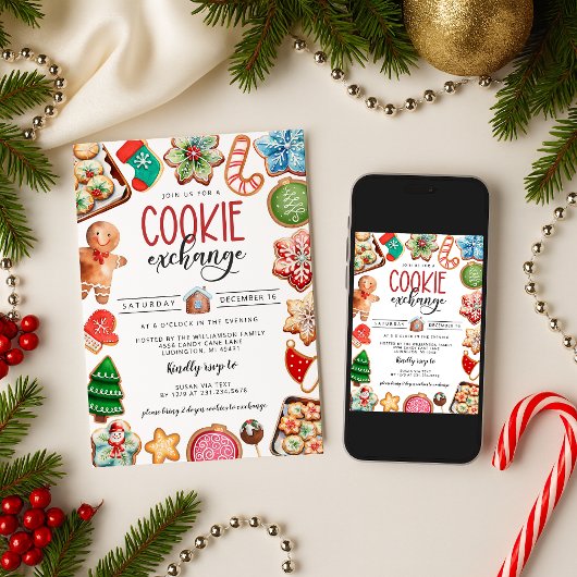Invitation de Noël Cookie Exchange Party