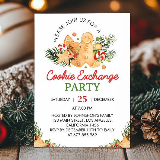 Invitation de Noël Cookie Exchange Party