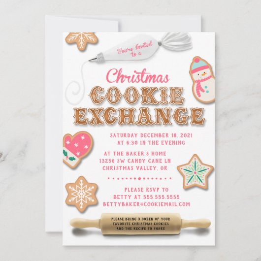 Invitation de Noël Cookie Exchange Party (Devant)