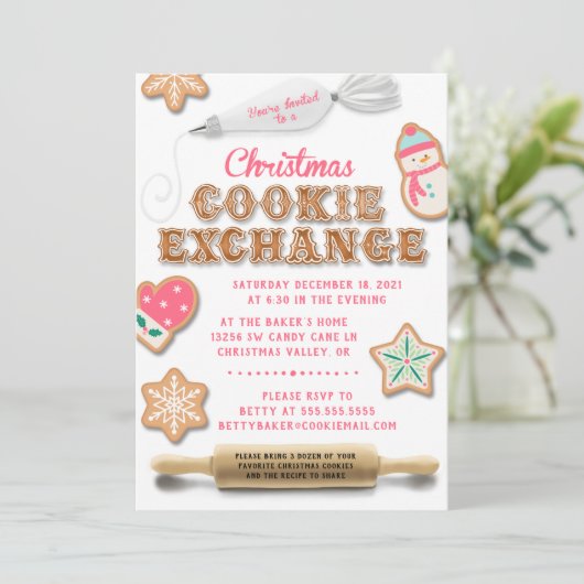 Invitation de Noël Cookie Exchange Party (Debout devant)