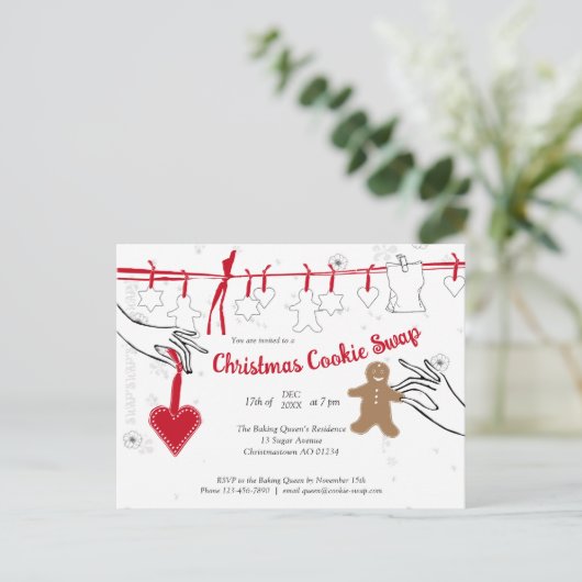 Invitation de Noël Cookie Swap Party (Debout devant)