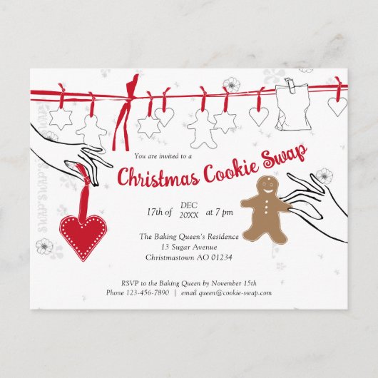 Invitation de Noël Cookie Swap Party (Devant)