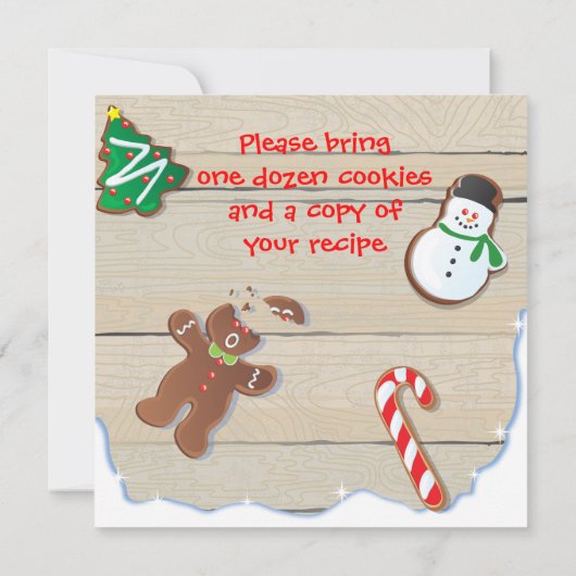 Invitation de Noël Cookie Swap Party (Dos)
