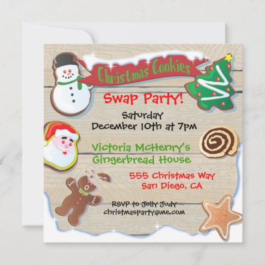 Invitation de Noël Cookie Swap Party (Devant)