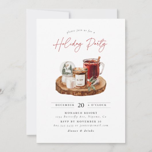 Invitation de Noël Cosy (Devant)