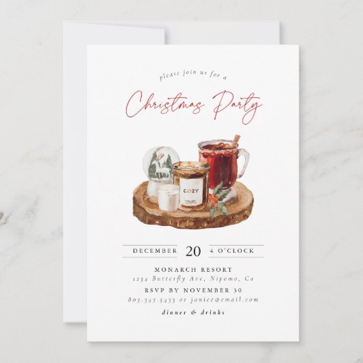 Invitation de Noël Cosy (Devant)