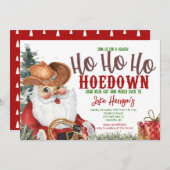 Invitation de Noël Cowboy, Country Hodown Chris (Devant / Derrière)