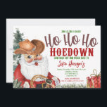 Invitation de Noël Cowboy, Country Hodown Chris<br><div class="desc">Country Hoedown Christmas Invitation,  Père Noël ho hodown Christmas Party modèle,  Western Holiday Party Invitation,  Cowboy père Noël invitation</div>